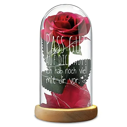 Rose rouge Glasdom Saint-Valentin Prends soin de toi, j'ai encore beaucoup de choses à faire avec toi.