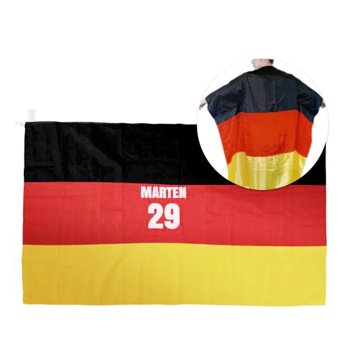 Cape de fan de la Coupe du monde, drapeau allemand