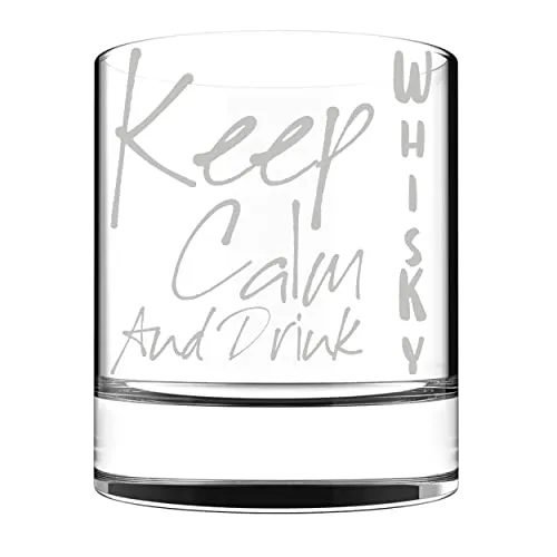 Verre à whisky avec slogan KEEP CALM